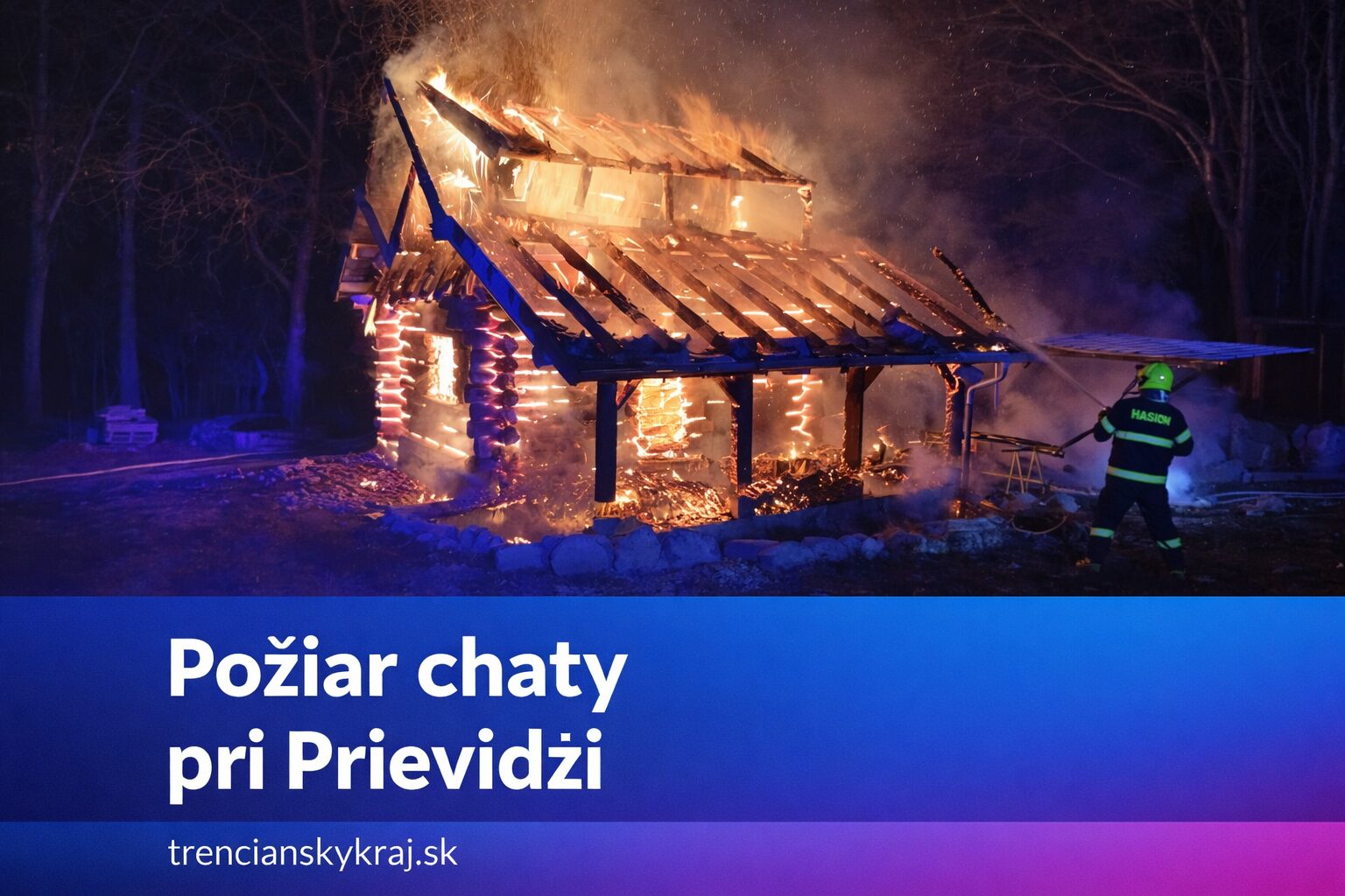 Požiar chaty pri Lehote pod Vtáčnikom zamestnal hasičov na niekoľko hodín