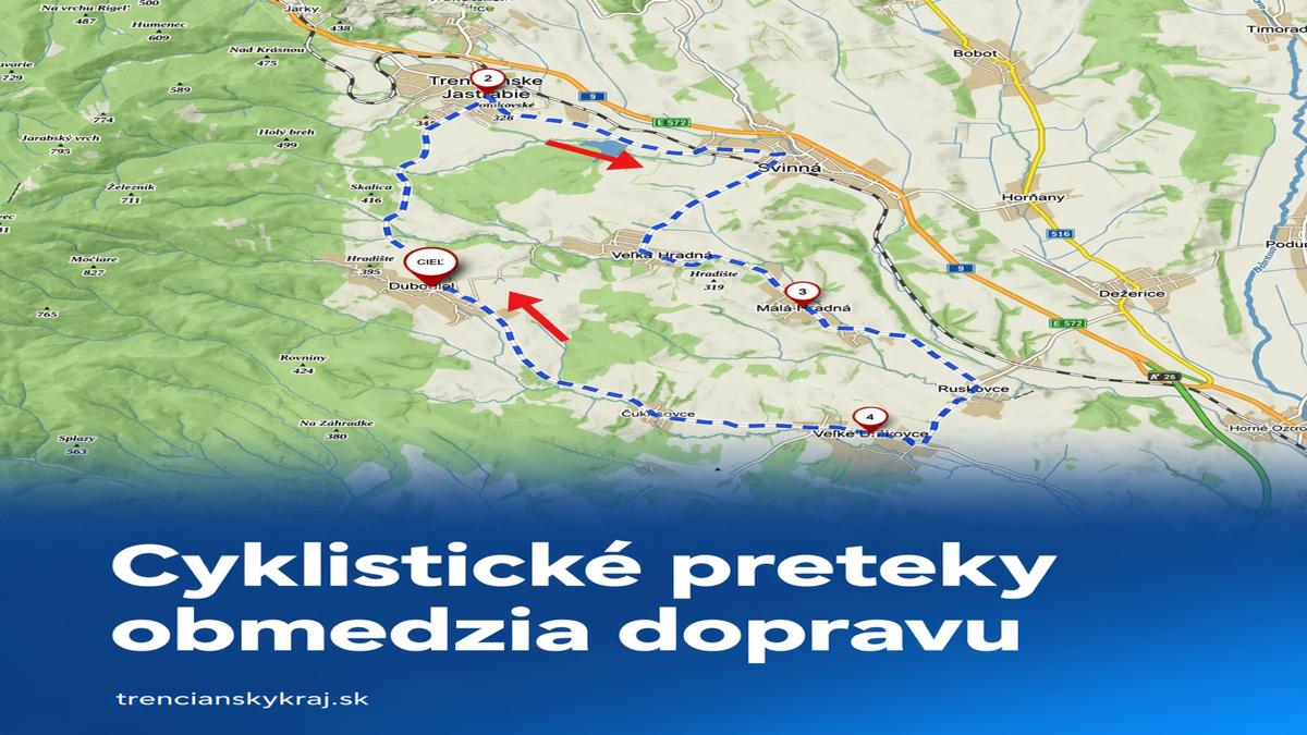 Dopravné obmedzenia počas cyklistických pretekov v Trenčianskom kraji