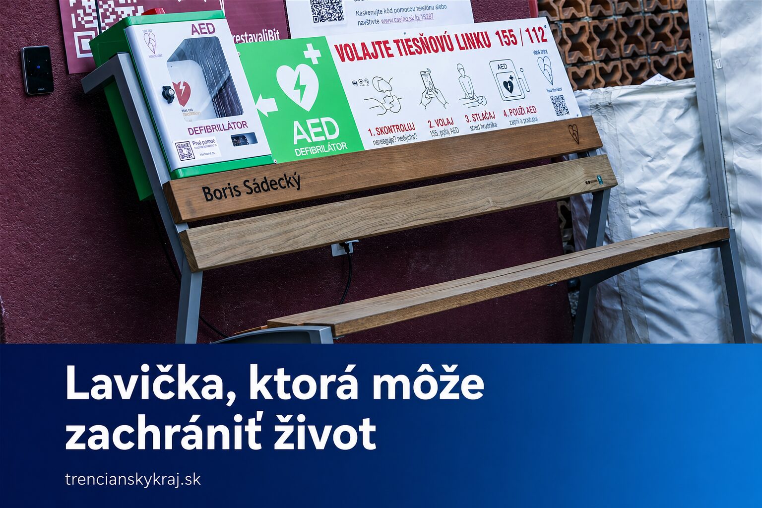 Lavička Borisa Sádeckého v Trenčíne môže zachraňovať životy