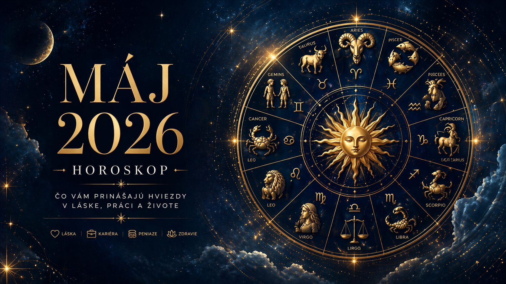 Mesačný horoskop máj 2026 pre všetky znamenia