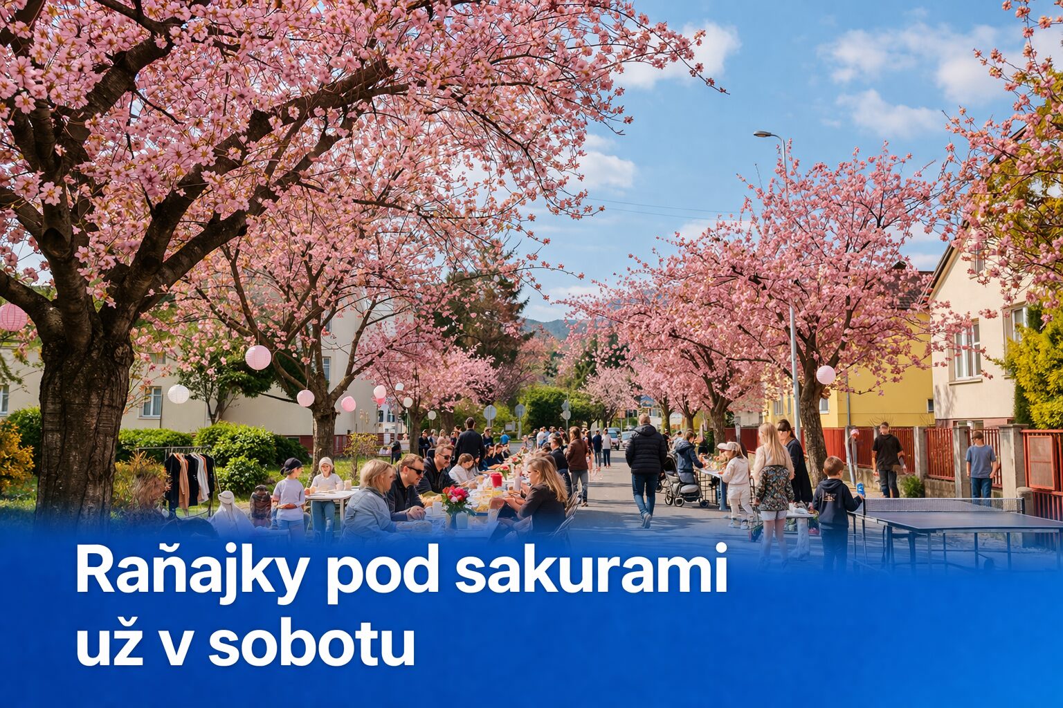 Raňajky pod sakurami uzavrú časť ulice v Trenčíne. Pripravte sa na obmedzenia aj príjemnú atmosféru