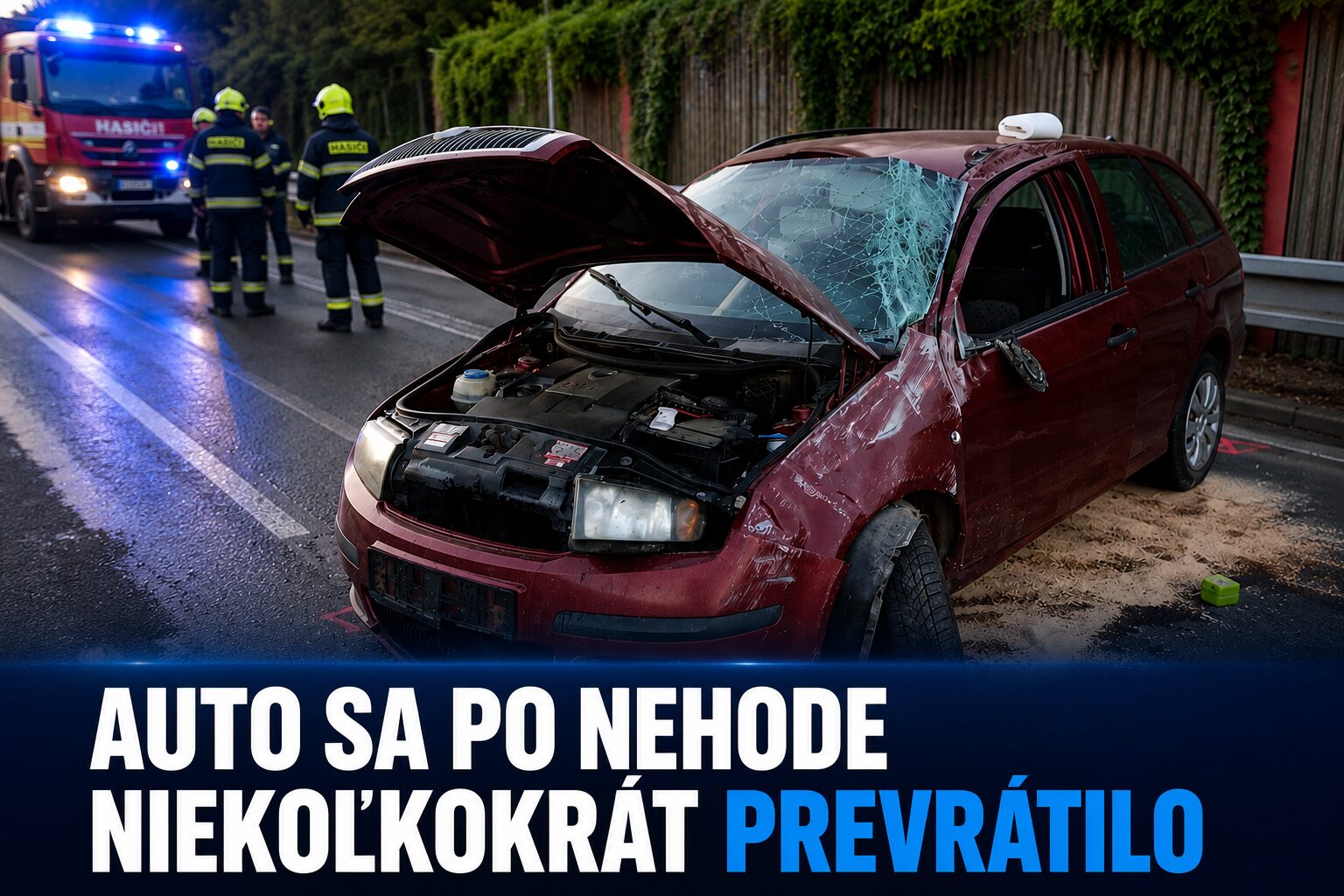 Auto sa po nehode niekoľkokrát prevrátilo. Vodiča zachraňovali okoloidúci aj hasiči