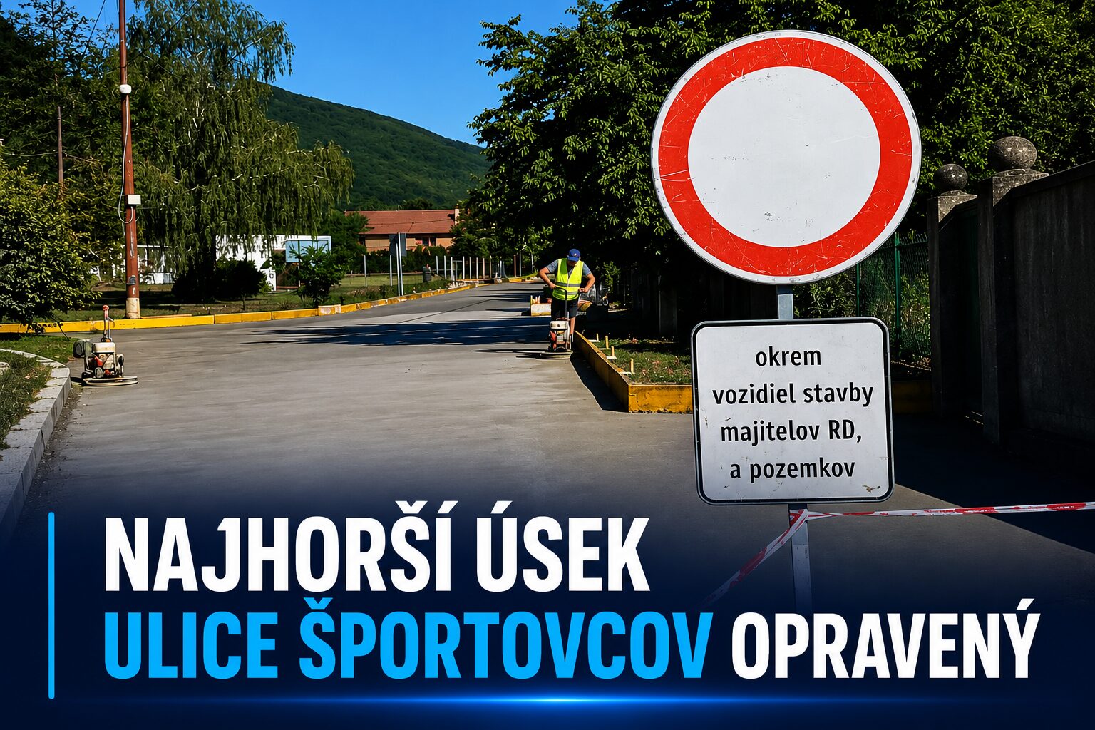 V Hornom Srní opravili najpoškodenejší úsek Ulice športovcov. Namiesto asfaltu zvolili betón