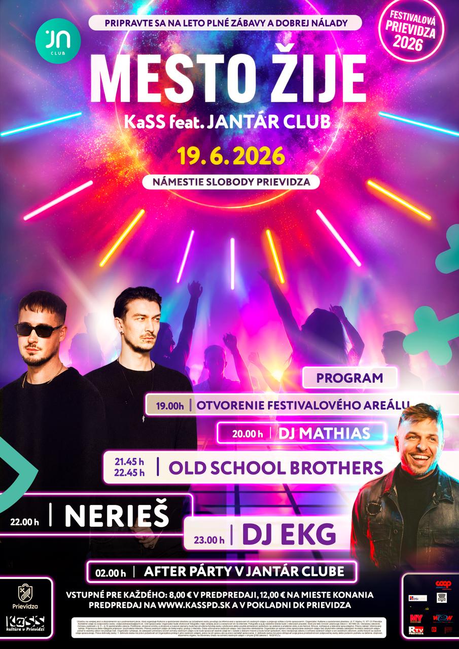 Festivalová Prievidza – Mesto žije! Námestie slobody ovládne hudba, tanec a letná energia