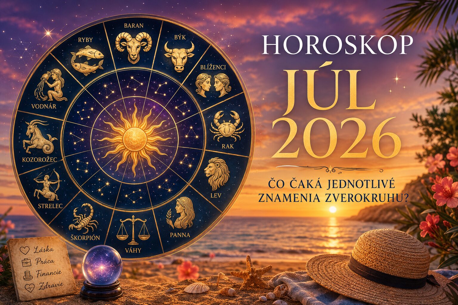 Mesačný horoskop júl 2026 pre všetky znamenia
