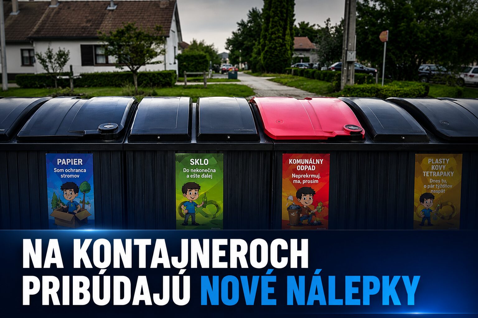 Na kontajneroch v Dubnici pribúdajú nové nálepky. Mesto chce motivovať k lepšiemu triedeniu odpadu