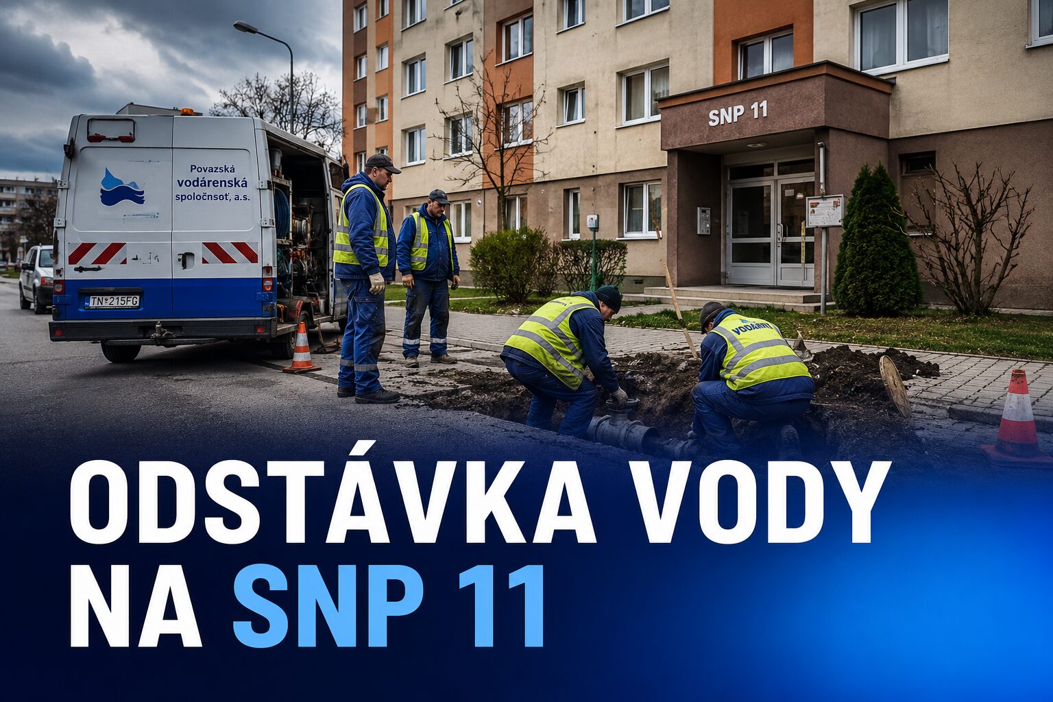Na ulici SNP 11 v Novej Dubnici nepotečie voda. Dôvodom je porucha potrubia