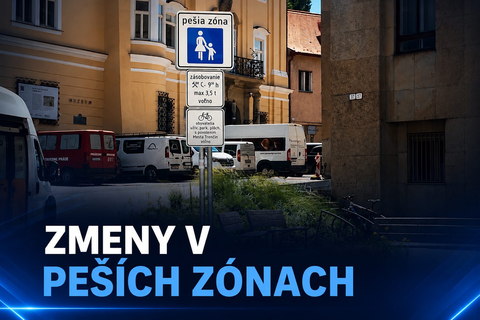 V centre Trenčína sa menia pravidlá peších zón. Pozor na nové značenie aj obmedzenia
