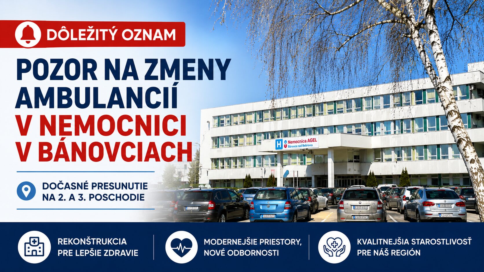 Nemocnica AGEL Bánovce začala veľkú modernizáciu. Rekonštrukcia si vyžiadala presun viacerých ambulancií