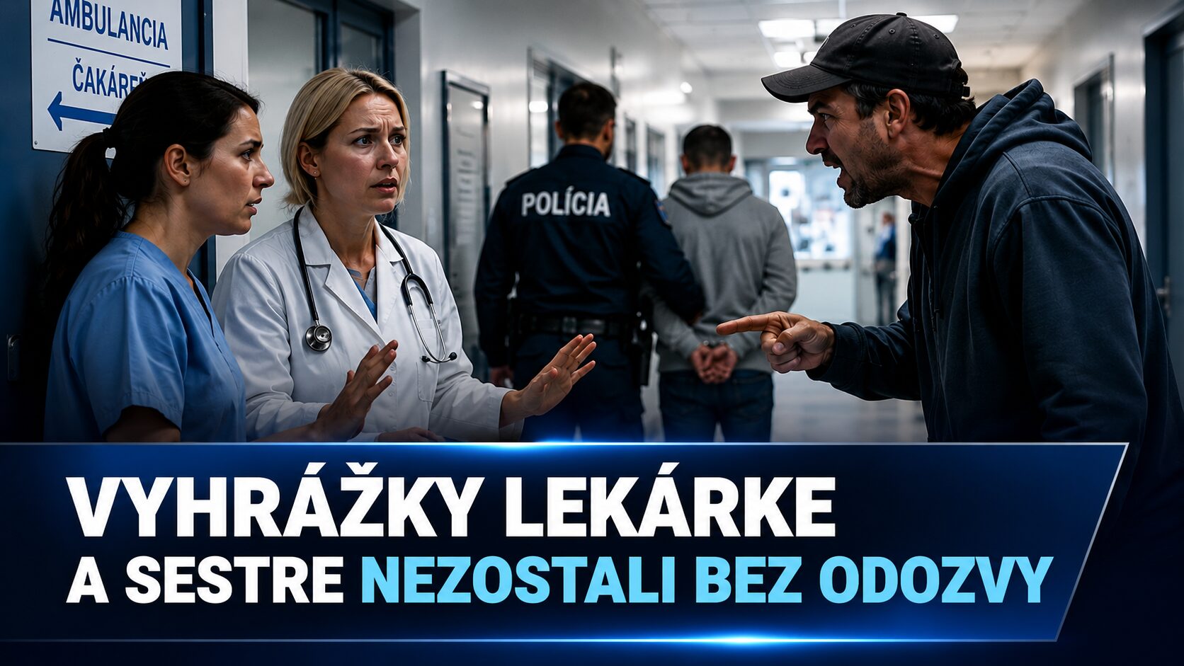 Vyhrážky lekárke a zdravotnej sestre nezostali bez odozvy. Muž čelí obvineniu
