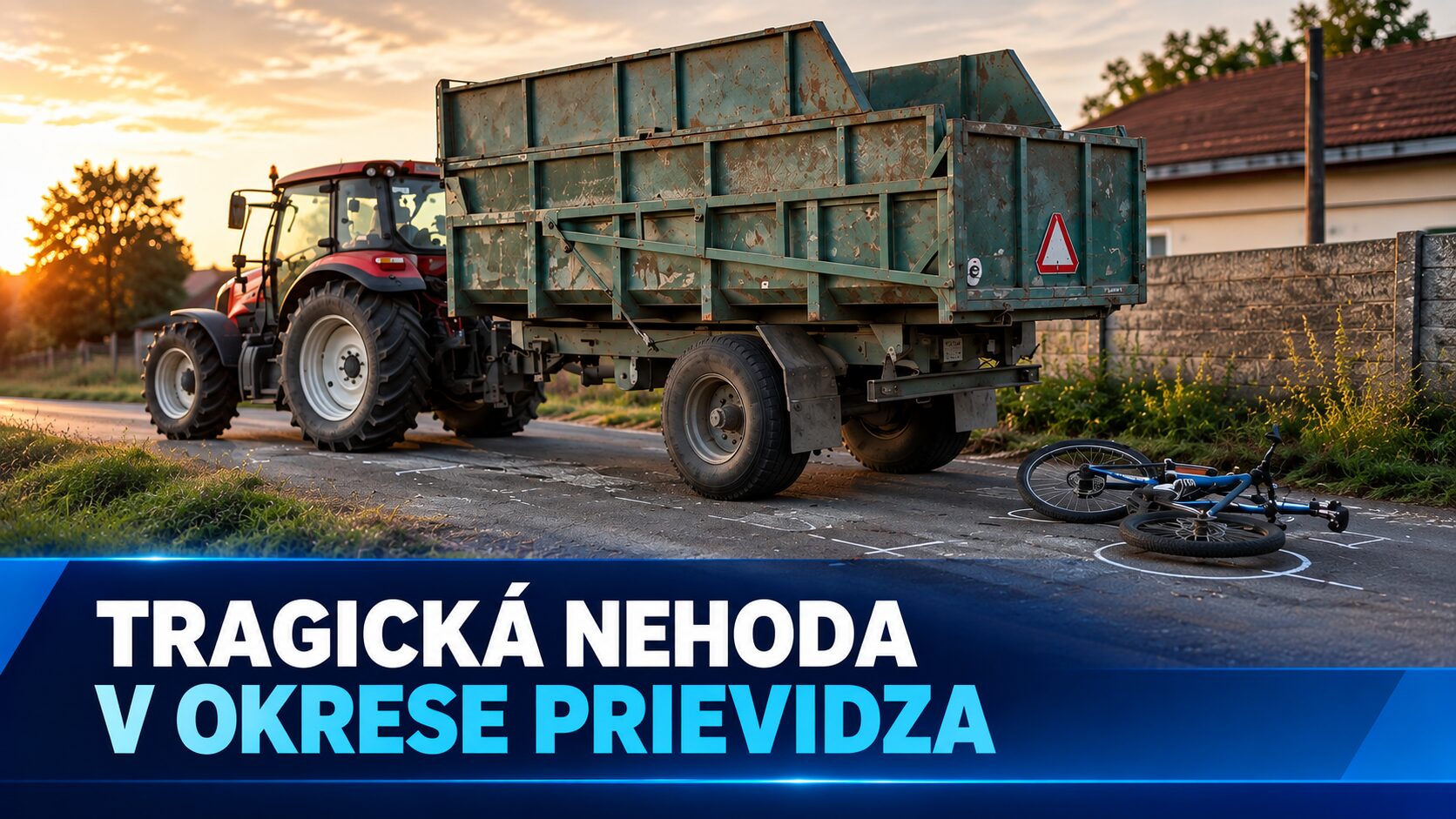 Tragická dopravná nehoda v okrese Prievidza: Po zrážke s traktorom zomrel 55-ročný cyklista