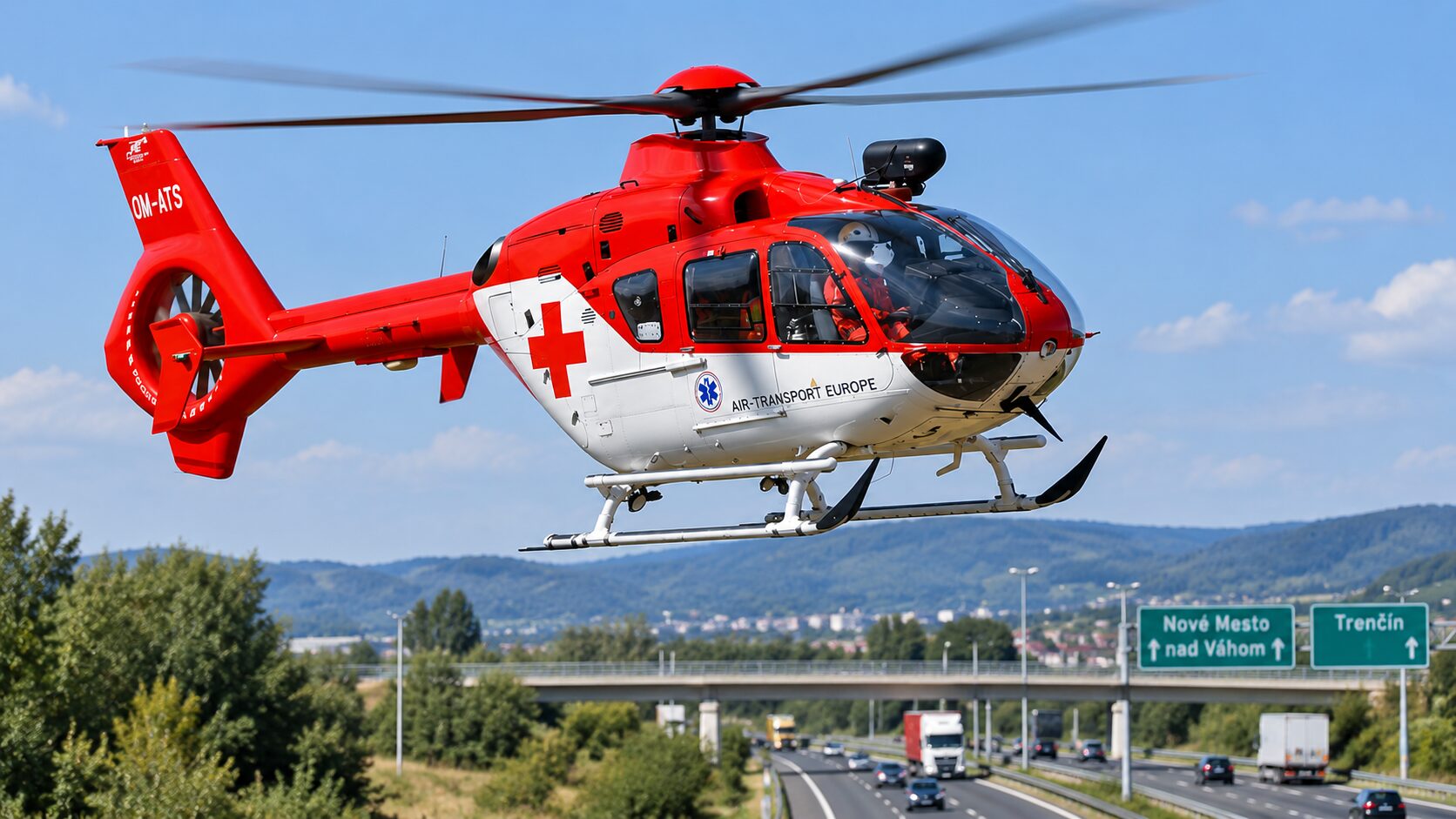 Maloletá osoba spadla z výšky pri D1. Do nemocnice ju transportoval vrtuľník